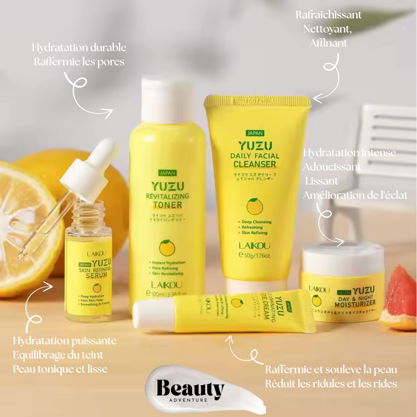 Coffret Soin Visage au Yuzu – Nourrissant & Apaisant (5 pièces)